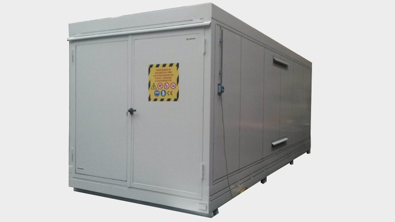 Insulated Container REI/EI 120: fire protection doors and Atex illumination
